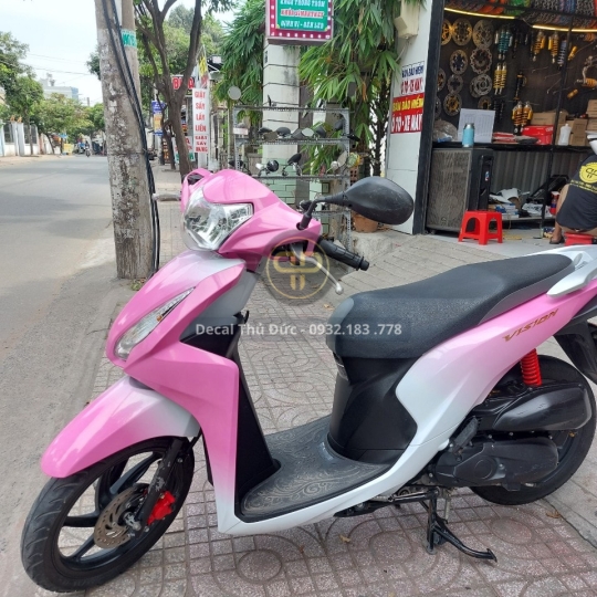 [VISION] Dán loang màu trắng hồng + tem trùm